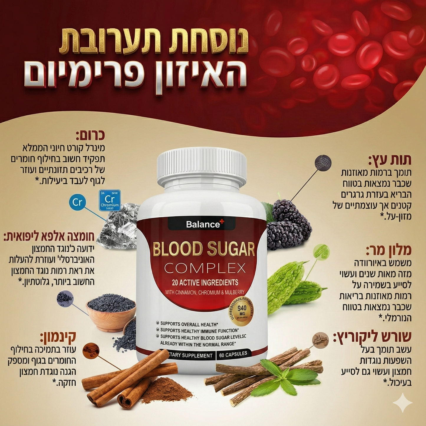 Balance+ - פתרון מתקדם לחיסול חשקים למתוק ואיזון רמות הסוכר